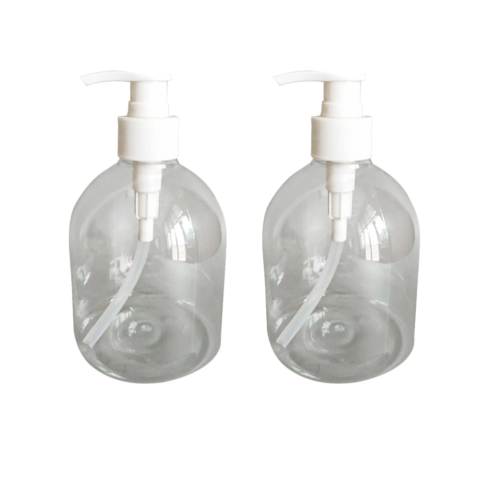 

2 Pcs Pump Bottle Reusable Clear Durable Massage Oils Lotion Soap Shampoos Bottles Dispenser for Bathroom Travel