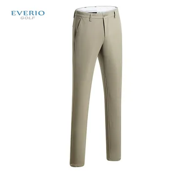 

EVERIO golf men's solid color thickening fleece golf pants autumn winter warm Slim breathable trousers golf Full Length pants
