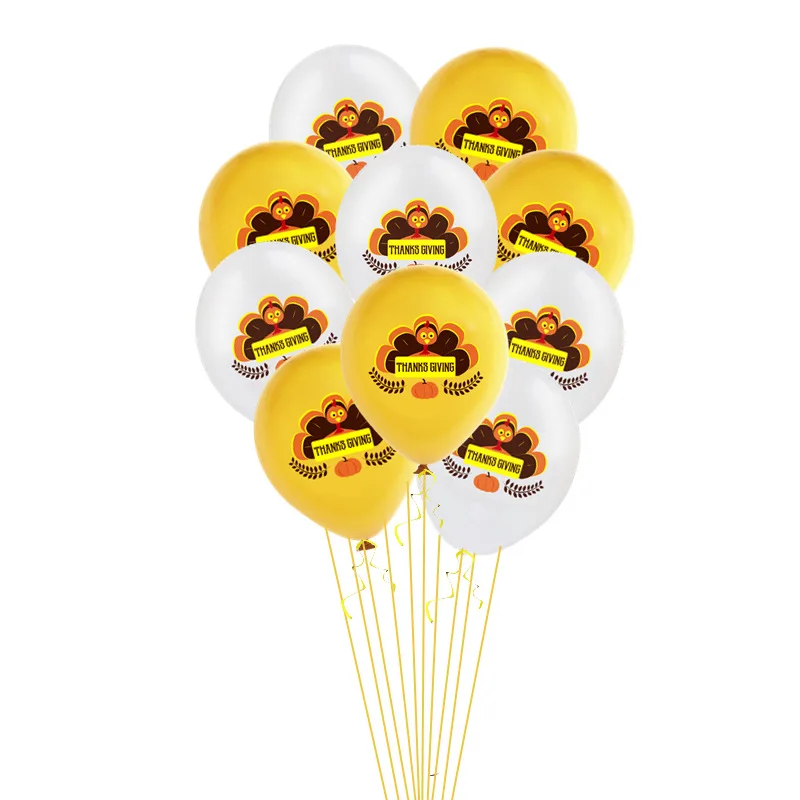 

10Pcs12Inch Thanksgiving Turkey Printed Balloon Latex Happy Birthday Decorations Balloons Wedding Party Theme Decor Supplies