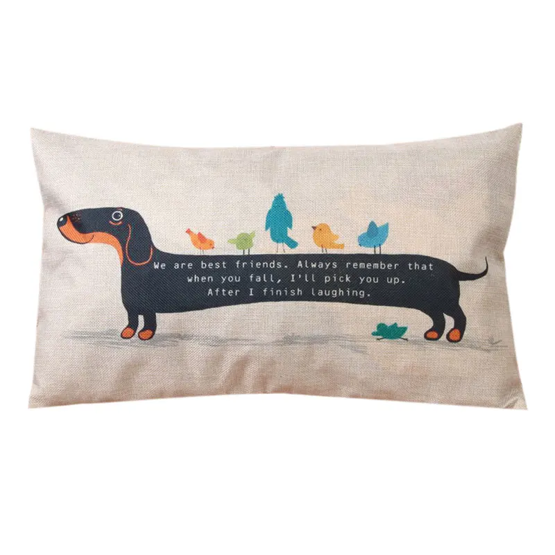 Dachshund Dog Cushion Cover Sausage Dog Puppy Pillow Case Cover Dog