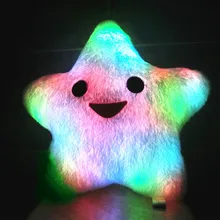 2016 NEW Rosa/Weiß/Weiß Lächelnder Stern Kissen Kissen Blinkende LED Licht Plüsch Kissen