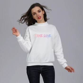 

Army New Album FAKE LOVE Turtleneck Women's Hoodies Couple Women/Men Autumn Winter Hip Hop Kpop Casual Coats Top Clothes