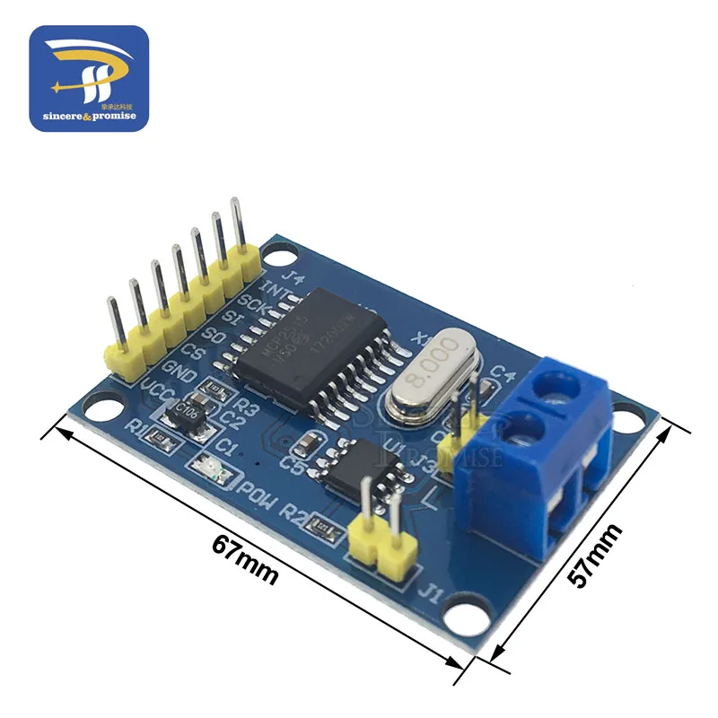 MCP2515 CAN Bus драйвер Модуль платы TJA1050 приемник SPI для 51 MCU ARM Модуль интерфейса контроллера для Arduino DIY Kit