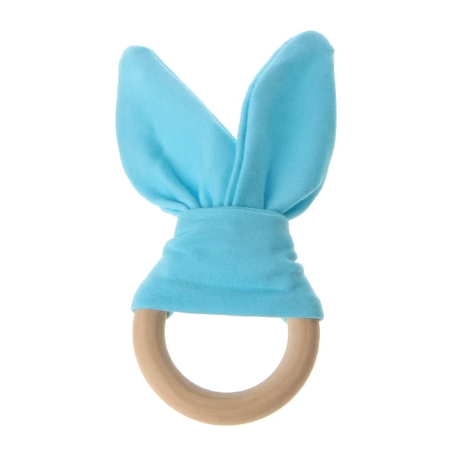 Aliexpress.com : Buy Baby Teether Ring Bunny Ear Teether Fabric Wooden