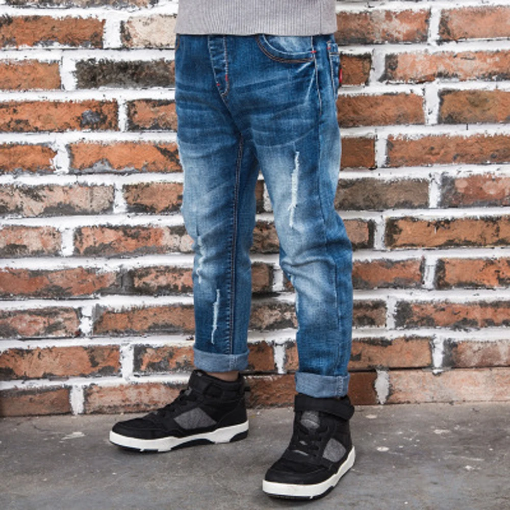 

Kids boys jeans 2018 children 4-8 years fashion kids clothes casual blue Distrressed denim jeans for boys kids