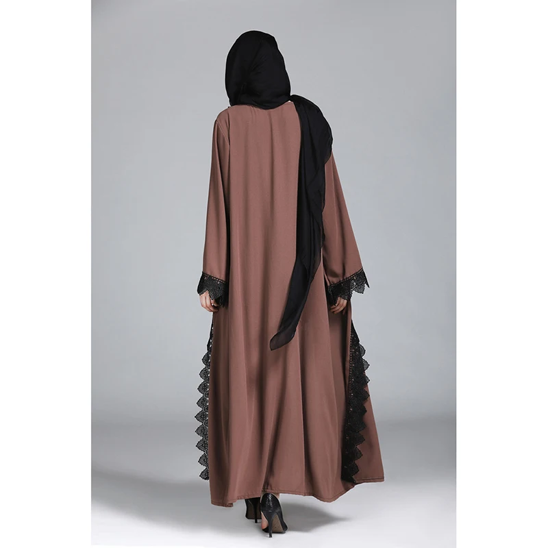 Мода мусульманских Абаи Исламская одежда женское платье Элегантный Vestido Черный