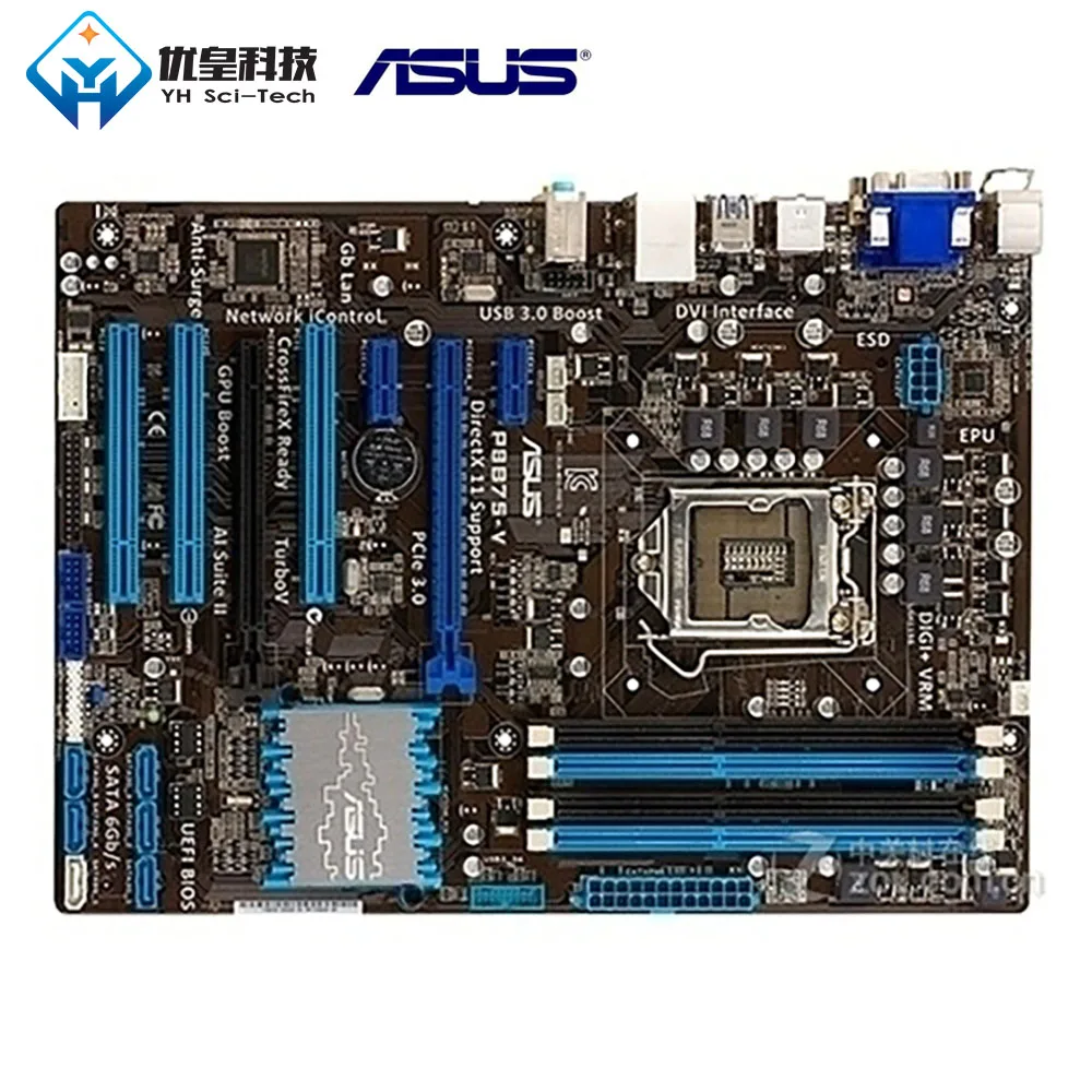 Asus P8B75-V Intel B75 оригинальная б/у настольная материнская плата LGA 1155 Core i7/i5/i3/Pentium/Celeron DDR3 32G ATX Asus P8B75-V Intel B75 оригинальная б/у настольная материнская плата LGA 1155 Core i7/i5/i3/Pentium/Celeron DDR3 32G ATX