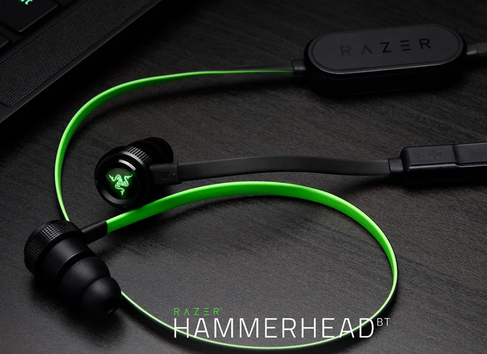 Оригинальная Беспроводная bluetooth-гарнитура razer Hammerhead с встроенным дистанционным микрофоном для устройств iOS, телефонов, ПК, игр и музыки