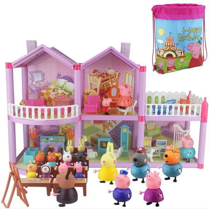 

Complete series Peppa pig Doll automobile of Family Kid Educational Figure Original A plush Toys and Peppa friends Model Gift