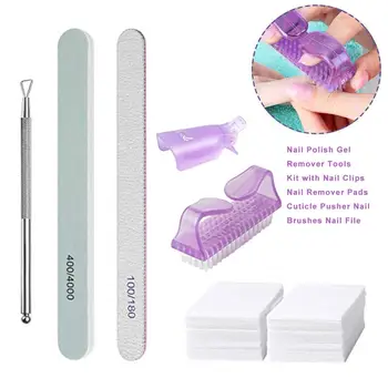 

5pcs Nail Polish Gel Remover Tools Kit Nail Files Brush Buffing Nail Brush Sanding File UV Gel Polish Remover Tool Manicure Kit