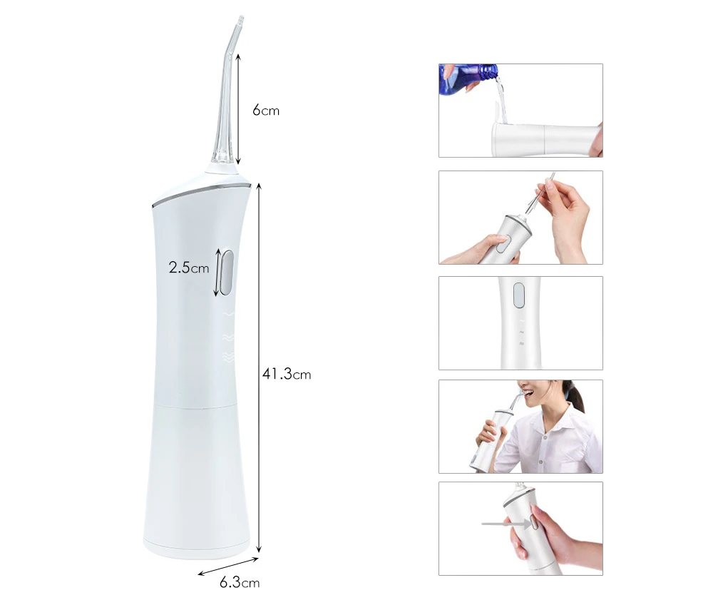 Portable Electric Oral Irrigator Rechargeable Water Floss Tooth Washing Tool