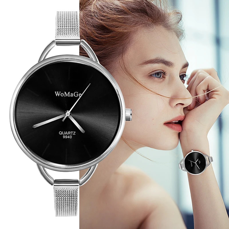 WoMaGe Модные женские наручные часы роскошные женские часы серебряные женские наручные часы bayan kol saati relogio feminino