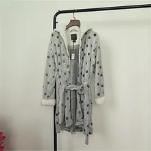 Для мужчин s зимний банный Халат Robe Для мужчин лаундж-утепленные, фланелевые с длинным рукавом халаты из кораллового флиса любит пижамы серый Размеры s-xl