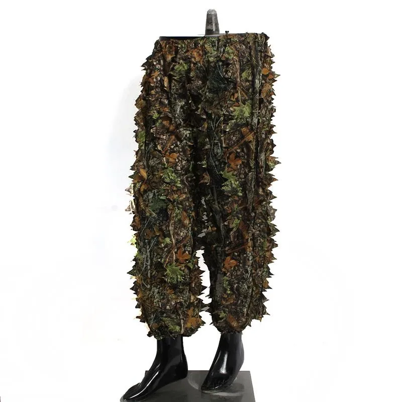 3D листья камуфляж охота Ghillie костюм Взрослый износостойкий стрельба Костюм дышащий тактический военный снайперский комплект одежды