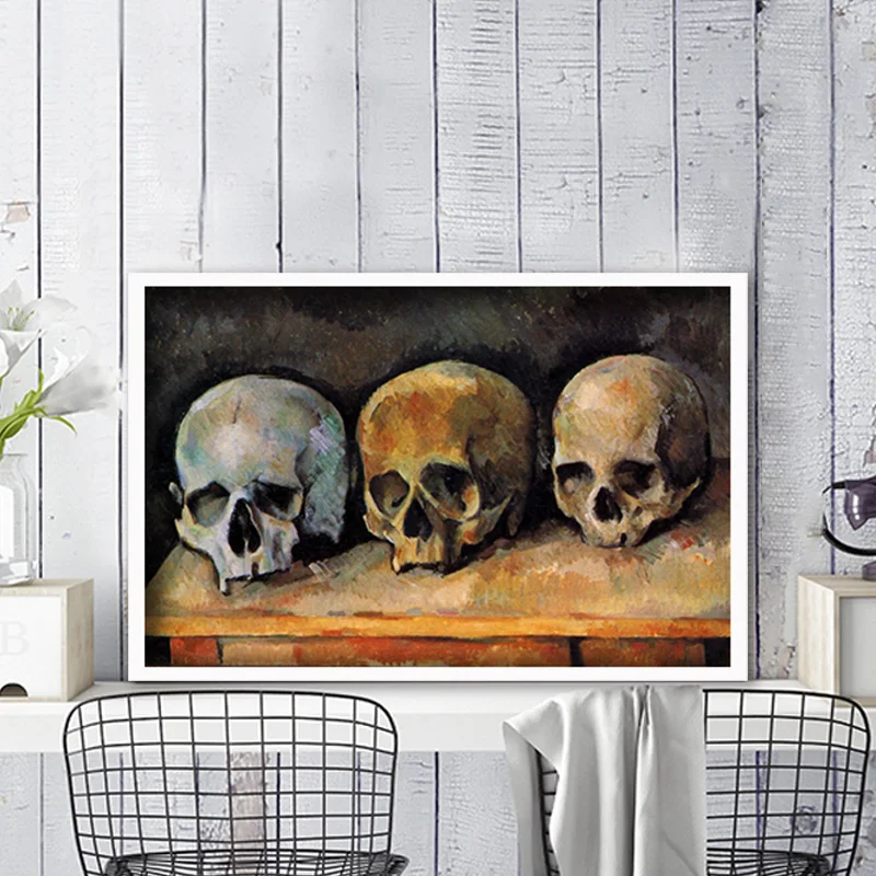 

diy painting by numbers Paul Cezanne The Three Skulls living room impression Landscape decorative paint decompress hand drawing