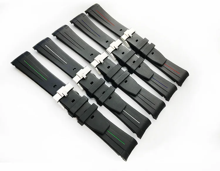 Curved Silicone Watch Strap Accessories for Omega Watches Replacement Width 20mm Watchbands Rubber Wristbands
