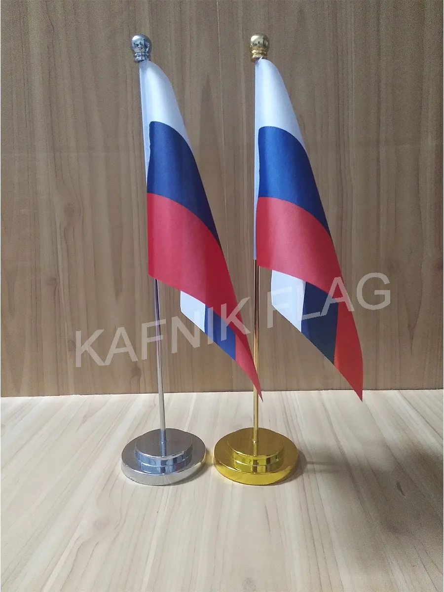 Офисный настольный флаг KAFNIK президент России с золотой или серебряной