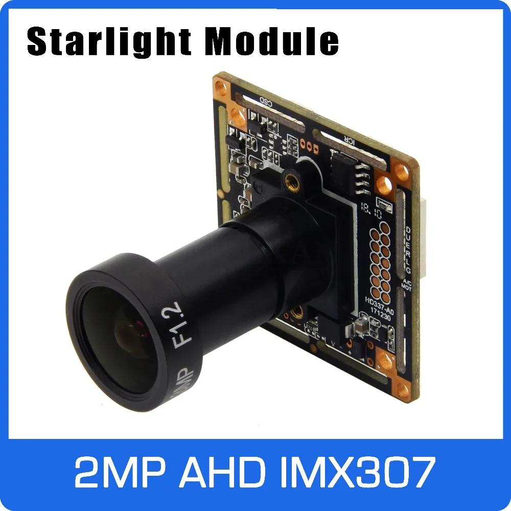 Плата модуля камеры Starlight 1080P AHD с IMX307 и F1.2 4 мм объективом UTC коаксиальный OSD управление красочное ночное видение