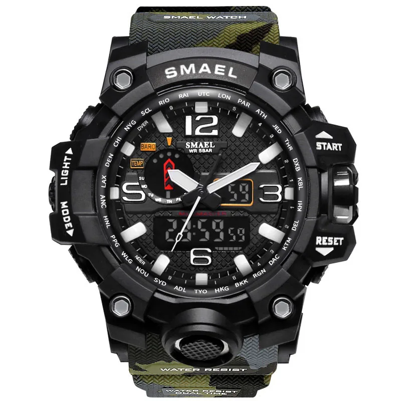 

SMAEL Luxury Fashion Mens Watch Sports Multi-function Waterproof LED Digital Quartz Wrist Watches Mens Clock 1545 reloj hombre