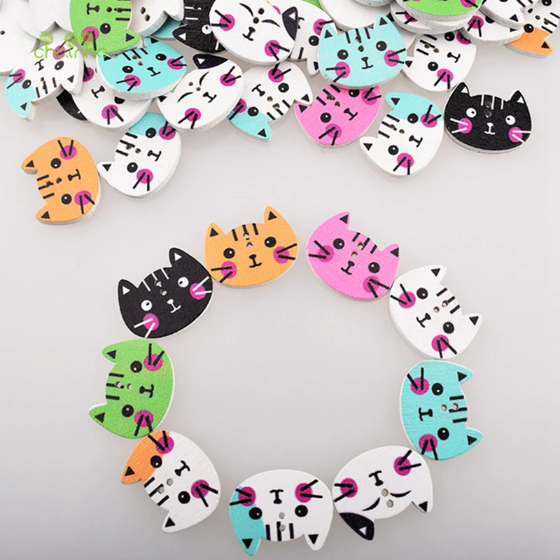 

Chainho, 10pcs/Bag,Mix Colour 2 Holes,Cats Series,Wooden Buttons Of DIY Scrapbooking Patchwork Sewing/Crafts & Home Decoration