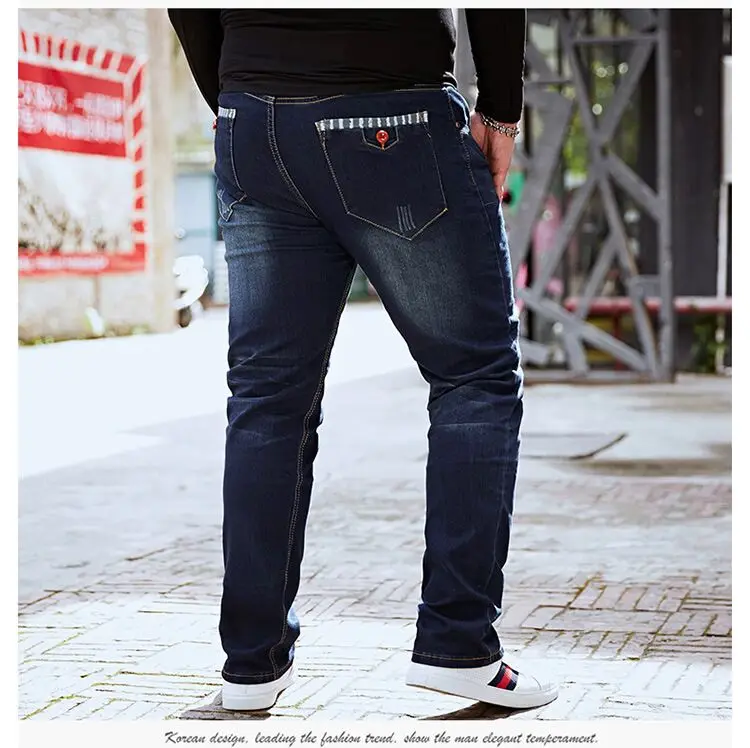 Большой размер 7xl 8xl Размер 28-50 размера плюс джинсы свободные брюки Военная Мужская одежда мужские прямые брюки длинные брюки