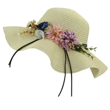 MINAKOLIFE, хорошее качество, летняя женская шляпа, рафия, соломенная Кепка, Дамская, с большими полями, шляпа от солнца для девочки, Цветочная и кружевная пляжная шляпа