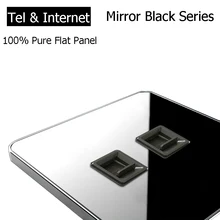 Coswall бренд RJ45 Интернет розетка Роскошная настенная Сетевая розетка с телефонным гнездом акриловая Хрустальная зеркальная панель