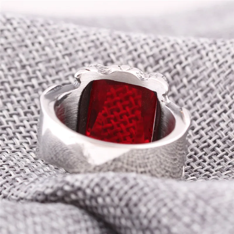 Modyle 2018 Men's Large 316L Stainless Steel Ring CZ Silve Black Red Dragon Claw Knight Fleur De Lis Vintage Gothic