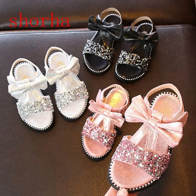 

shorha 2019 summer new children's shoes Korean version of the girls sandals bow children's baby toddler shoes children's shoes