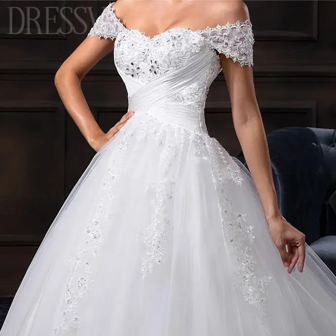 dressv.com SUPPLIES [Christmas Sale] Glamorous Sweetheart Off the Shoulder Princess Wedding Dress Vintage Wedding Dresses (5)