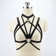 Готический открыть груди бюстгальтер Harajuku Для женщин клетка бюстгальтер cupless Для женщин боди Растениеводство Топ Рабство Женское белье фетиш носить жгут o0506