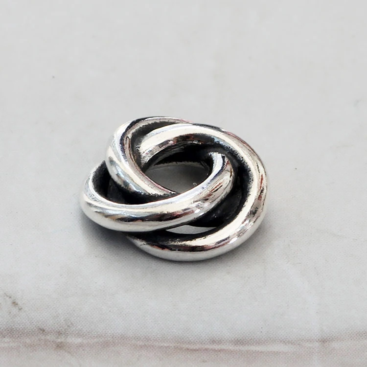 

Genuine 925 Sterling Silver Love Knot Charm Three In One Beads Fit European 3.0mm Bracelet Jewelry