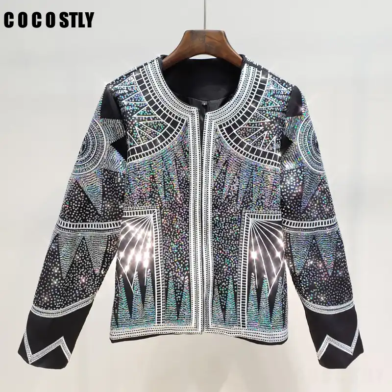 short sleeve sequin jacket
