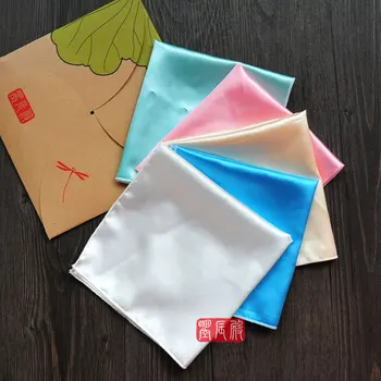 

Plain Color Silk Handkerchief Women Fashion Accessories Small Square Hand kerchief DIY hand painting Embroidery Programs 30x30cm