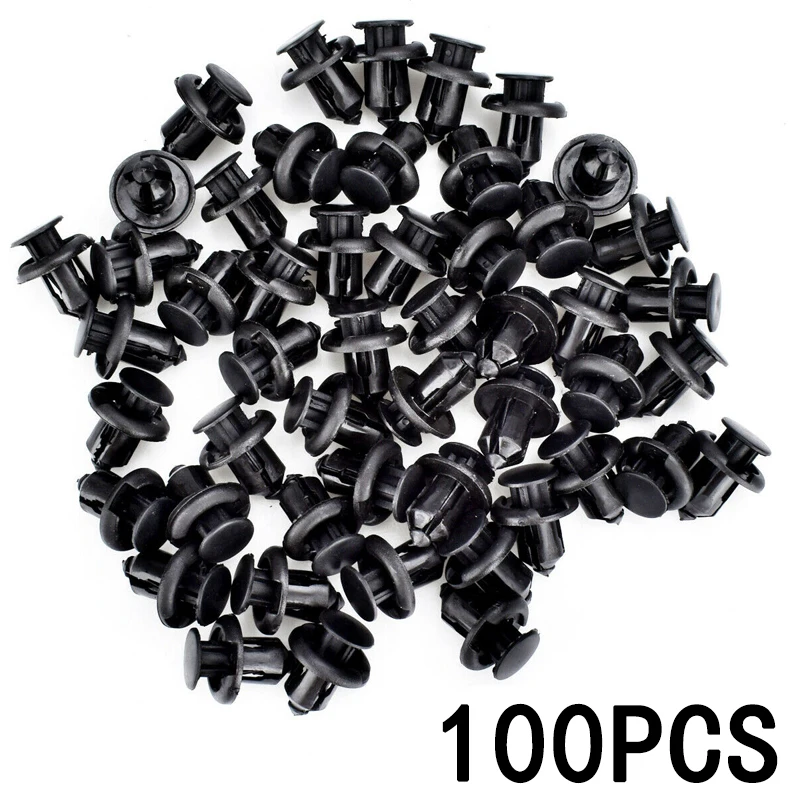 

100x Plastic Nylon Rivet Fastener Bumper Clip Retainer Screw Fender For Honda