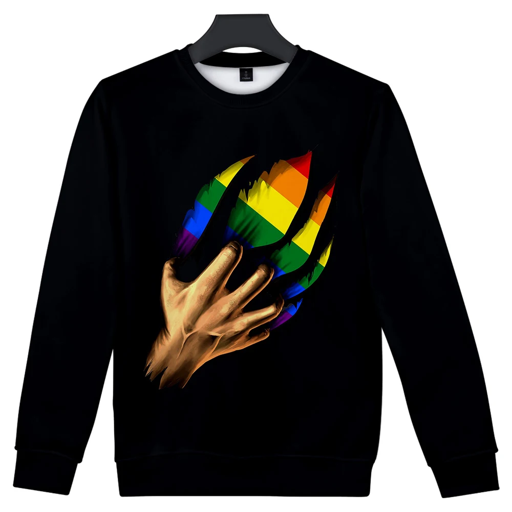 

Free LGBT Flag Hoodies Sweatshirt For Lesbian Gay Pride Colorful Rainbow Clothes For Gay Home Decor Gay Friendly LGBT Power