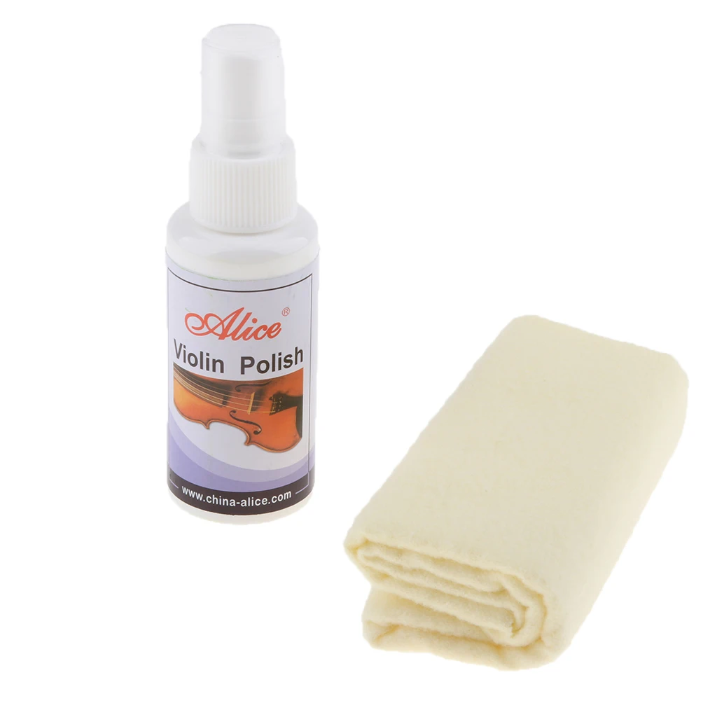Violin Polishing Oil with Cleaning Cloth Cleaner Kit for Violin Viola Cello String Instrument