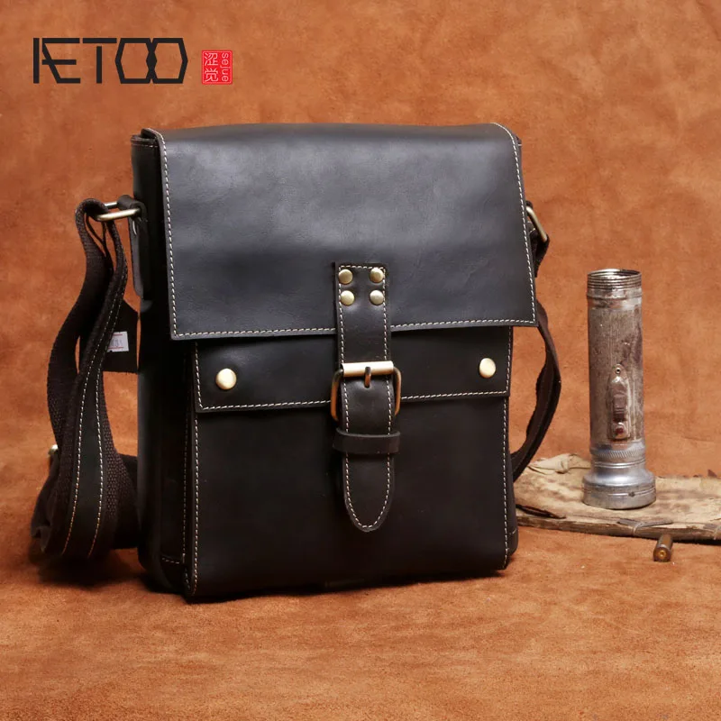 AETOO Men's Retro Casual Shoulder Messenger Bag Head Layer Leather Men's Leather hand-made Bag цена AETOO Men's Retro Casual Shoulder Messenger Bag Head Layer Leather Men's Leather hand-made Bag цены онлайн