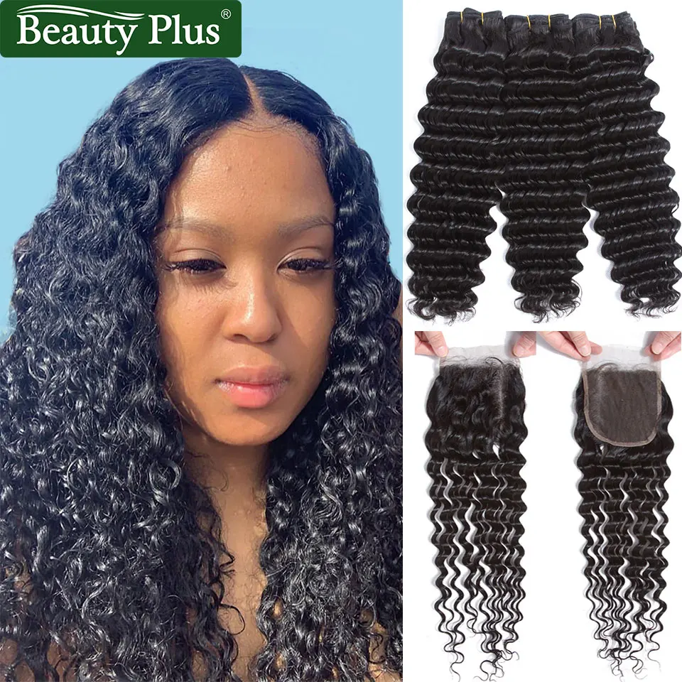 Brazilian Deep Wave Bundles With Closure Beauty Plus Remy Human Hair Tight Curly Can Be Dyed Deep Wave 3 Bundles With Closure Brazilian Deep Wave Bundles With Closure Beauty Plus Remy Human Hair Tight Curly Can Be Dyed Deep Wave 3 Bundles With Closure