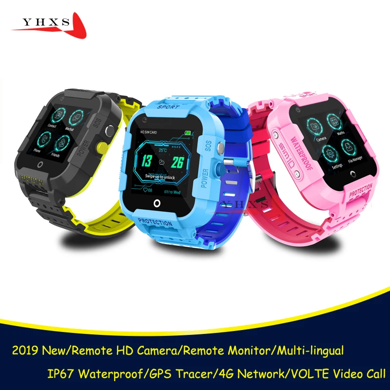 

2019 Smart Remote Camera GPS WI-FI Kid Student IP67 Waterproof Wristwatch SOS Video Call Monitor Tracker Location 4G Phone Watch