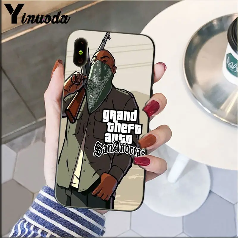 Yinuoda rockstar gta 5 Grand Theft Мягкий силиконовый чехол для телефона из ТПУ для iPhone 8 7 6 6S Plus 5 5S SE XR X XS MAX Coque Shell - Цвет: A6