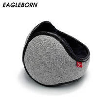 Брендовые новые зимние вязаные наушники для мужчин и женщин, складные ушные грелки, Ушная сумка, регулируемые теплые плюшевые наушники, ушные вкладыши, одежда для спины