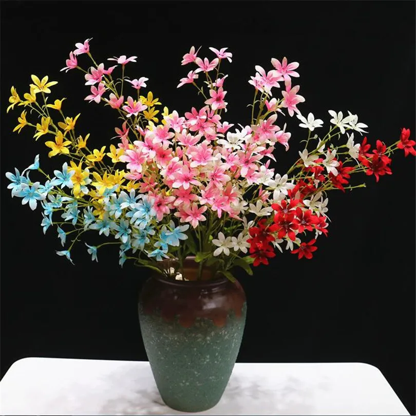 

11pcs Silk Dancing Orchid Flower Artificial Oncidium Flower Branches for Wedding Decoration Artificial Decorative Flowers