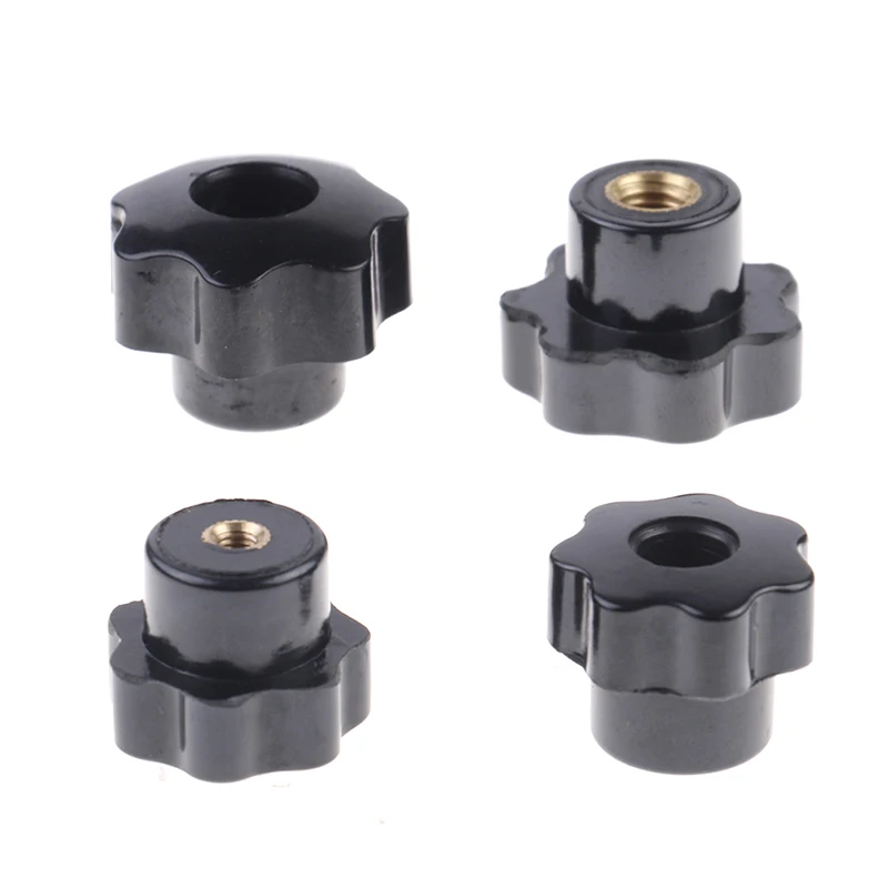 

1PC Male Thread Star Shaped Head Clamping Nuts Knob For Industry Equipment Plastic Carbon Steel Galvanization M4/M5/M6/M8