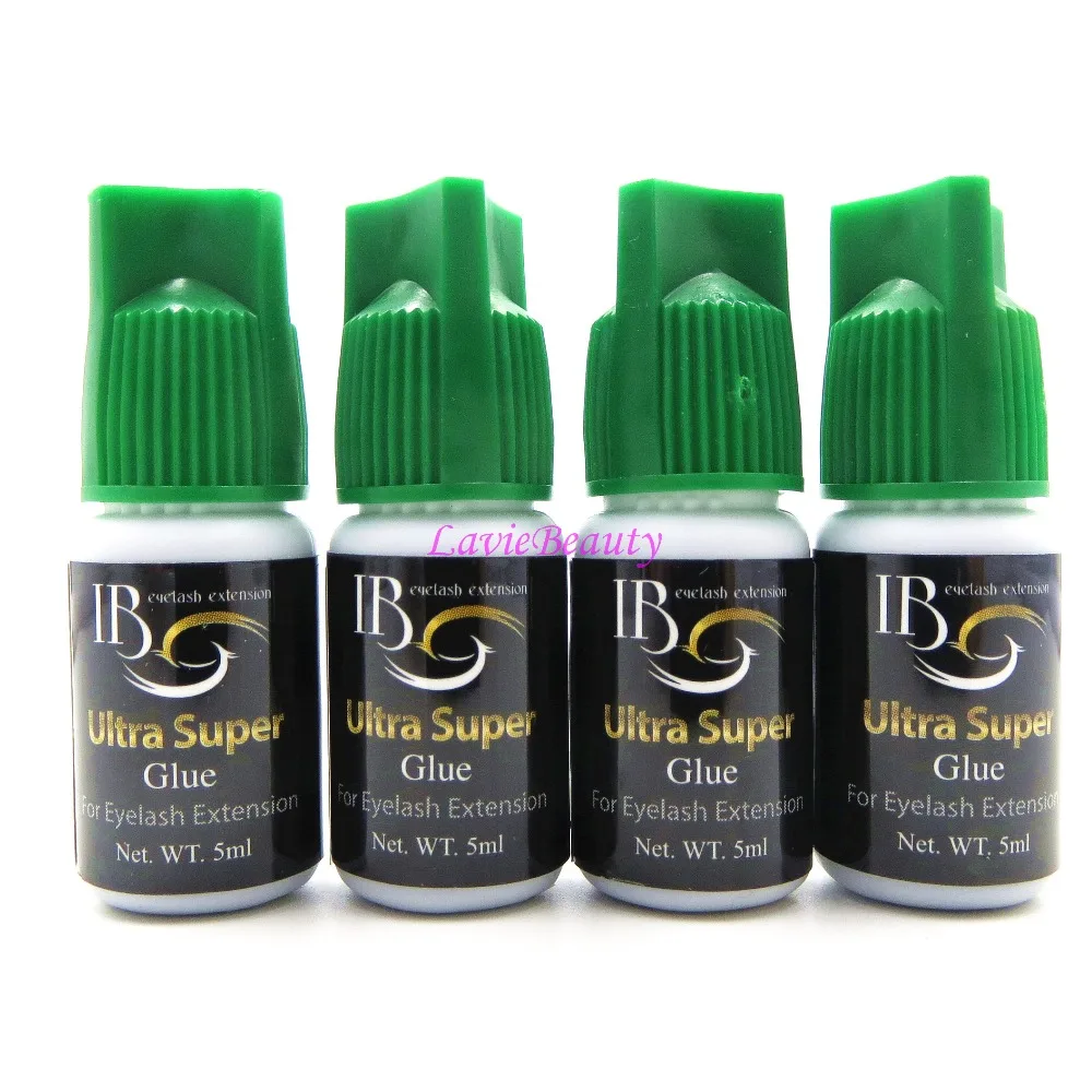 

Free Shipping i-beauty 5 bottles/lot IB Ultra super Glue Individual fast drying eyelash extensions glue green cap 5ml/bottle
