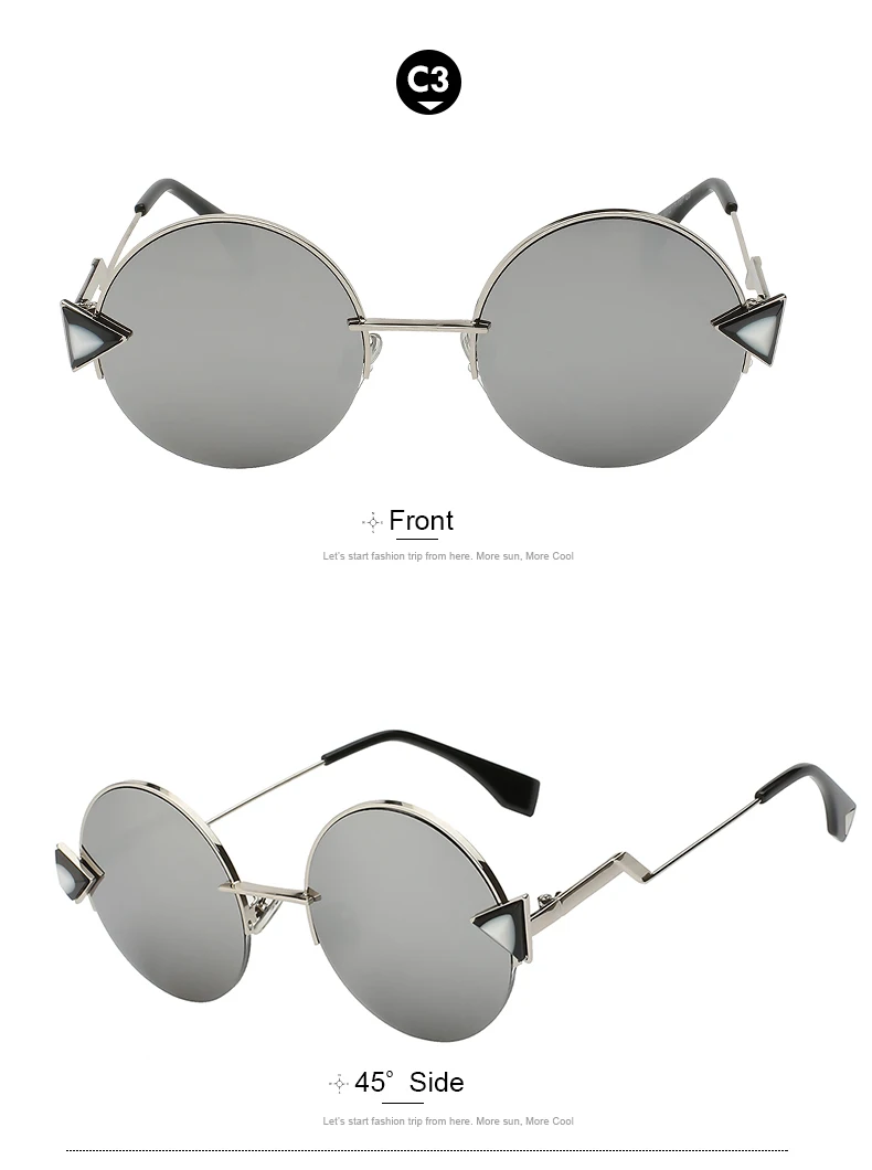 XIU, круглые металлические солнцезащитные очки, уникальный дизайн, женские солнцезащитные очки, модные, Ретро стиль, полуоправы, солнцезащитные очки, высокое качество, бренд Oculos UV400