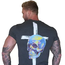 Мускулы лето фитнес спорт бег рубашка Баскетбол o-образным вырезом с короткими рукавами бег тренажерный зал Футболка мужская одежда