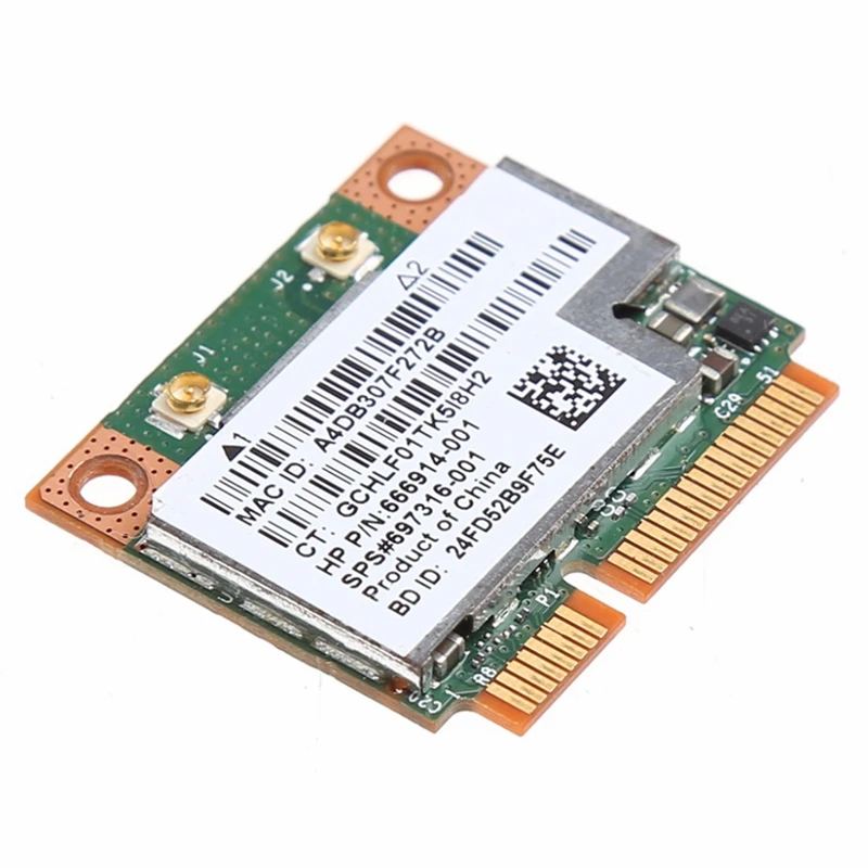 Двухдиапазонный 2,4 + 5G 300M 802.11A/B/G/N Wifi Bluetooth 4,0 Беспроводная Половина Mini Pci-E карта для HP Bcm943228Hmb Sps 718451-001