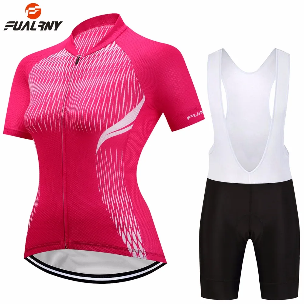 

FUALRNY Summer Women MTB Bike Cycling Clothing Set Breathable Mountian Bicycle Clothes Gel Pad Ropa Ciclismo Cycling Jersey Sets