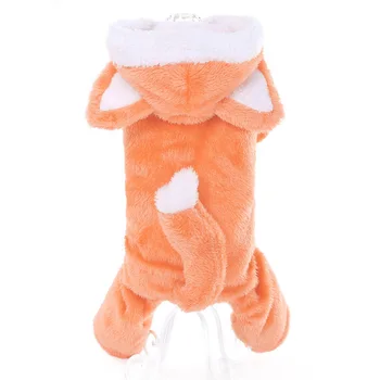 

Cute fox dog cat costume outfits winter warm dog coat jacket small dog pet hoodie jumpsuit clothing fleece pitbull dog clothes